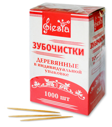 Зубочистка в инд. бум упак. Фиеста (пач-1тыс.шт) уп40 арт.0311-125