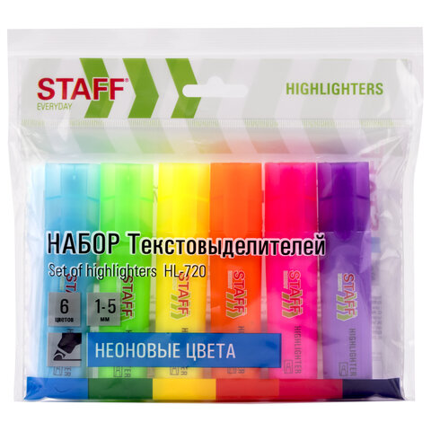 Набор текстовыделителей 6цв Staff EVERYDAY HL-720 арт.0159-017