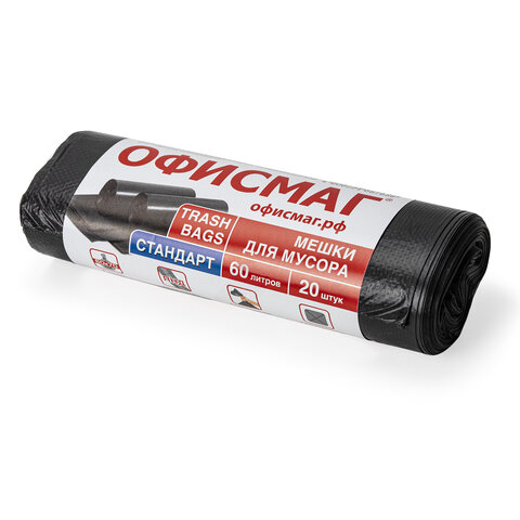 Мешок д/мус 60х70 рул-20шт 60л ОМ 12мкм арт.0335-053