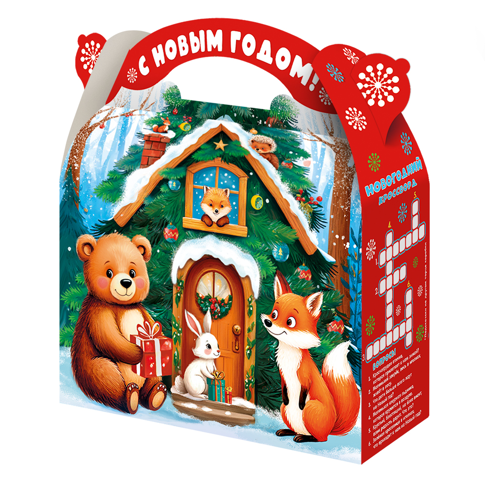Кор. НовоГод. 1500гр Зверюшки УФ-лак уп140 арт.0906-054