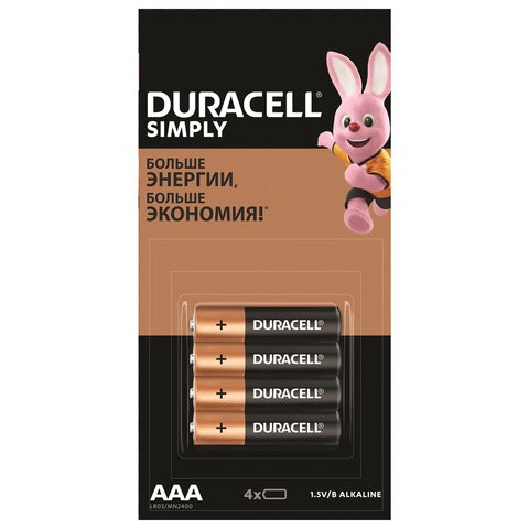 Эл-т питания Duracell "AAA" LR03 (alkaline) уп4 арт.0702-002