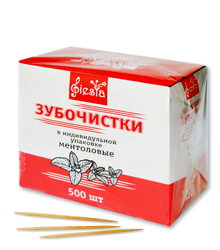 Зубочистка в инд. п/э упак. ментол (пач-500шт) уп50пач арт.0311-121