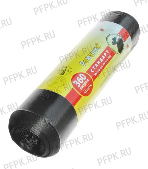 Мешок д/мус ПВД 360л 120*160 Ромашка (рул-10шт) черный уп10рул арт.0335-034