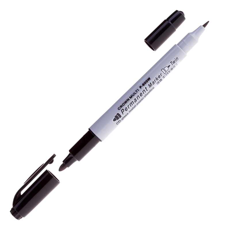 Маркер перм. двойн. Crown P-800W черный уп12 арт.0158-036-4