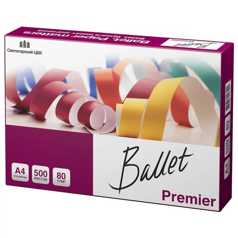 Бумага ксер. "Ballet Premier" А4 500л уп5 арт.0215-086-2