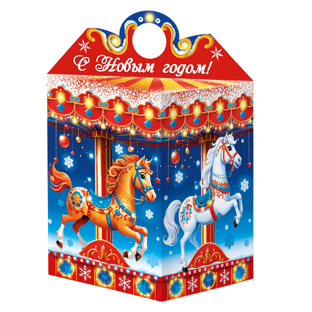 Кор. НовоГод. 1000гр Карусель УФ лак уп150 арт.0906-101