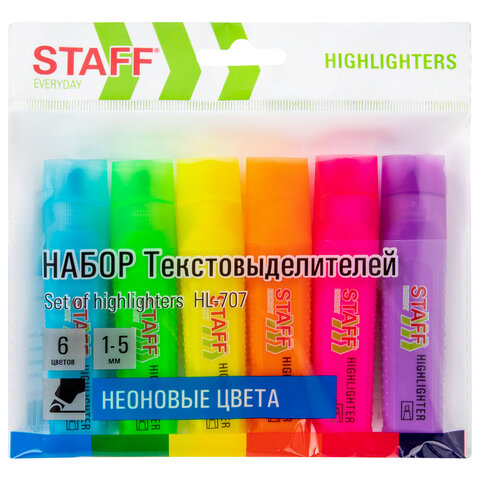 Набор текстмаркеров 6цв Staff EVERYDAY HL-707 арт.0159-016