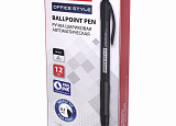 Ручка шар. мех. BR OFFICE STYLE 0,7мм черн с рез. держ. уп12 арт.0150-064