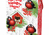 Кор. НовоГод.  800грХ Снегири красн. уп150 арт.0906-123